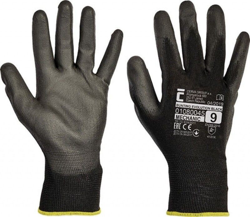 CERVA Evolution Black assembly gloves, size 8, black