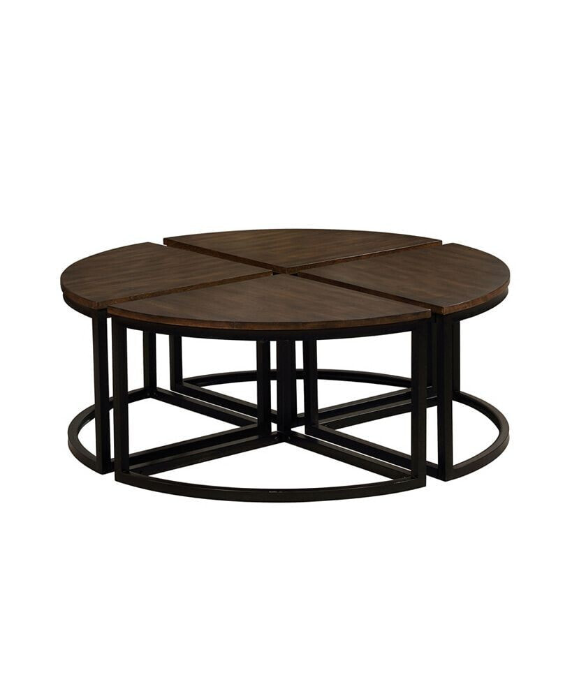 Alaterre Furniture arcadia Acacia Wood Set Of 4 Round Wedge Tables