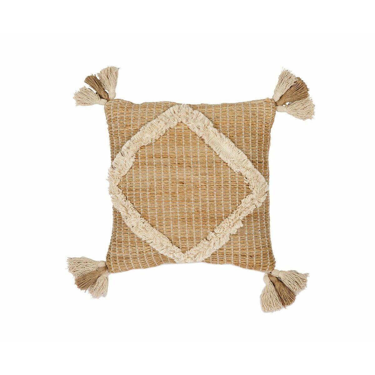 Cushion Alexandra House Living SUE White Brown Beige 45 x 1 x 45 cm