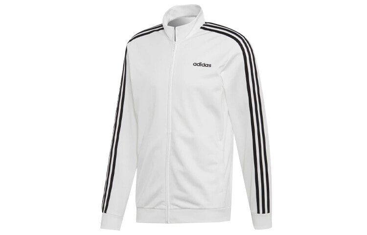 adidas Essentials3 三条纹弹力运动夹克 男款 白色 / Куртка Adidas Essentials3 Trendy EB3989