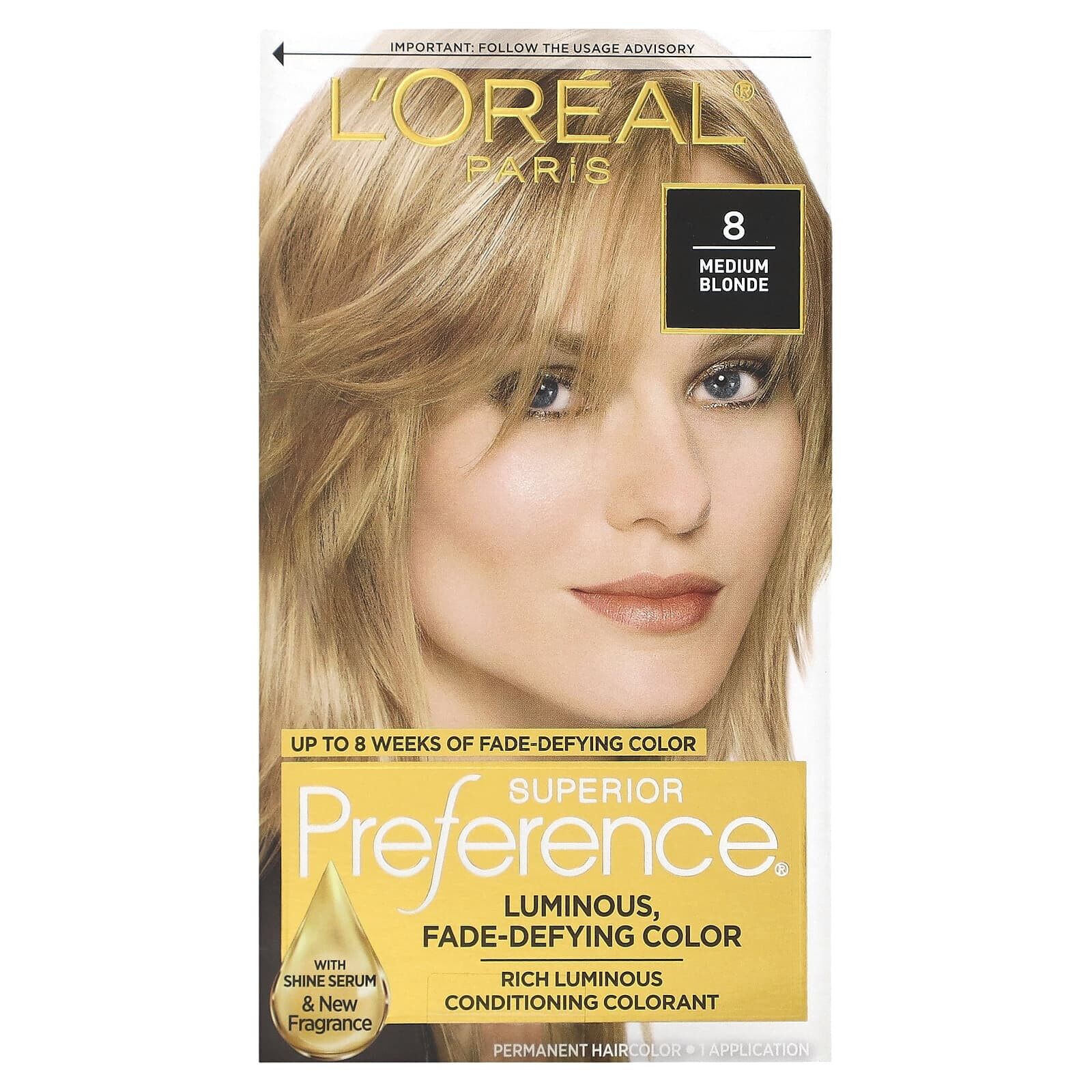 Superior Preference, Luminous, Fade-Defying Color, 8 Medium Blonde, 1 Application