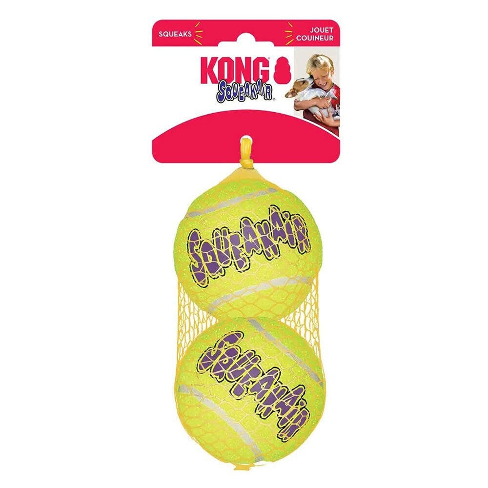 KRUUSE Kong Air Dog Squeaker Tennis Balls Toy 2 Units