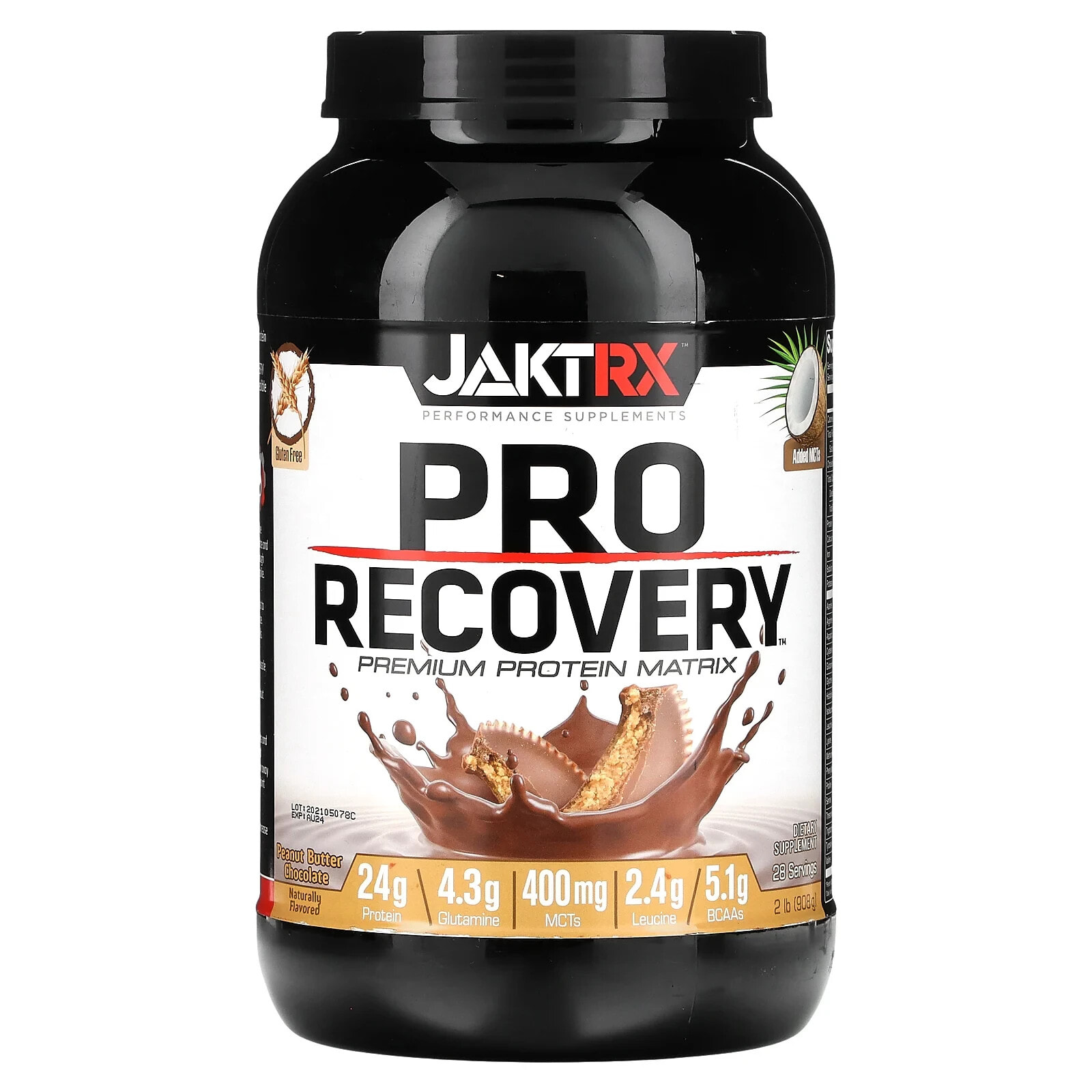 Jakt-RX, Pro Recovery, протеиновая матрица премиального качества, клубника и банан, 908 г (2 фунта)
