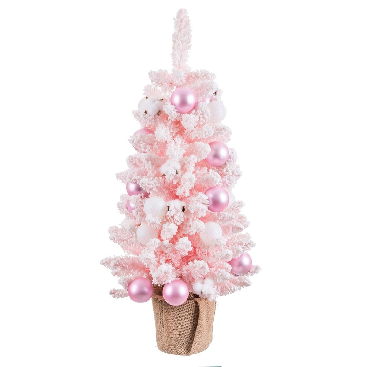 Christmas Tree Pink PVC Flowers Balls 30 x 30 x 90 cm