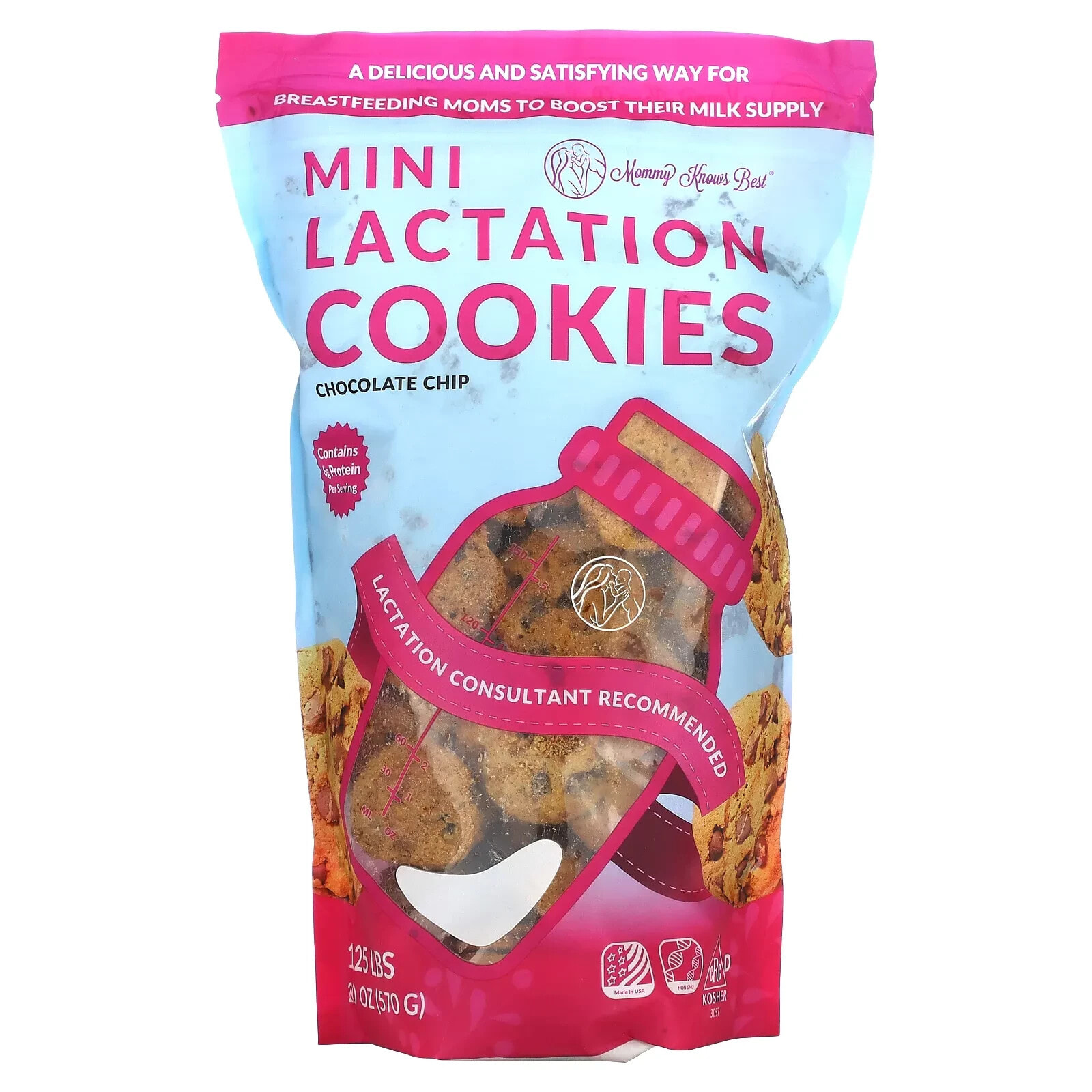 Мамми Ноуз Бест, Mini Lactation Cookies, Chocolate Chip, 10 oz (570 g)