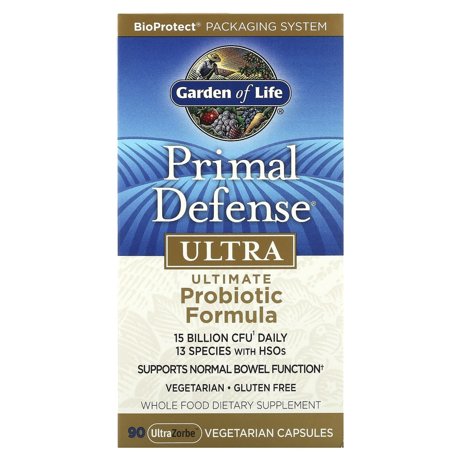 Garden of Life, Primal Defense, Ultra, универсальная пробиотическая формула, 216 вегетарианских капсул UltraZorbe