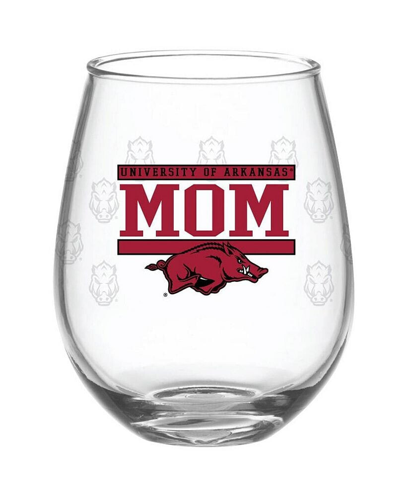 Indigo Falls arkansas Razorbacks 15 Oz Mom Stemless Wine Glass