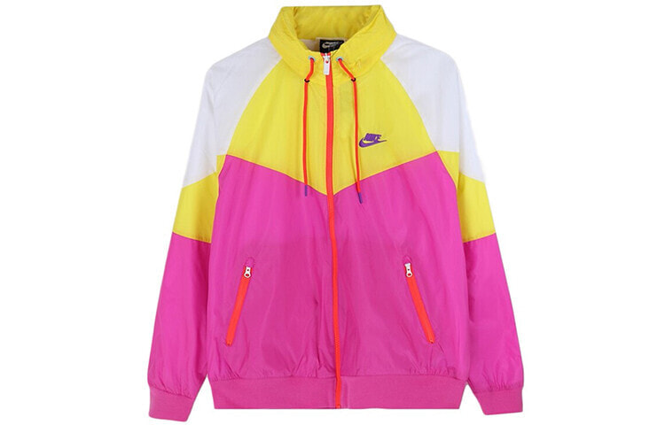 Nike 运动防风 拼色连帽夹克外套 男款 黄紫色 / Куртка Nike AR2210-623