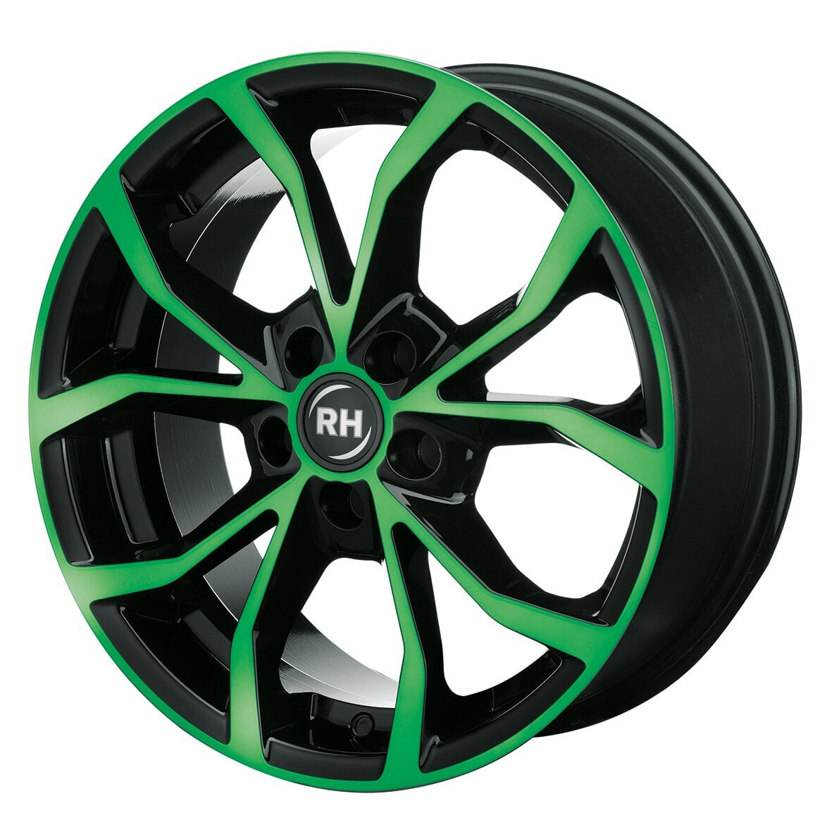 Колесный диск литой RH Alurad DF Energy color polished - green 8x18 ET45 - LK5/108 ML72.6