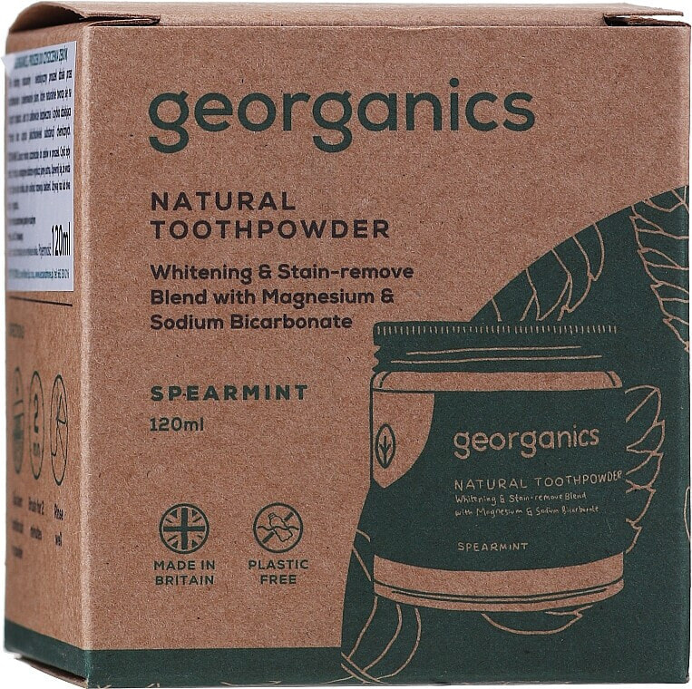 Aufhellendes natürliches Zahnpulver mit Minzgeschmack - Georganics Spearmint Natural Toothpowder