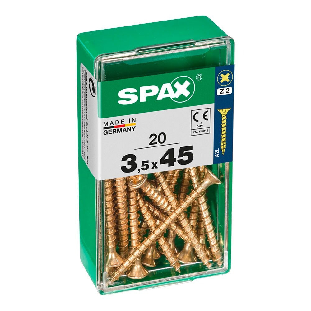 SPAX Yellox 3.5x45 mm Flat Head Wood Screw 20 Units