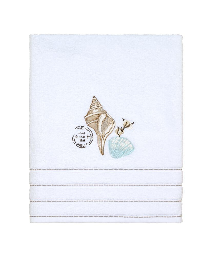 Avanti farmhouse Shell Embroidered Cotton Bath Towel, 27