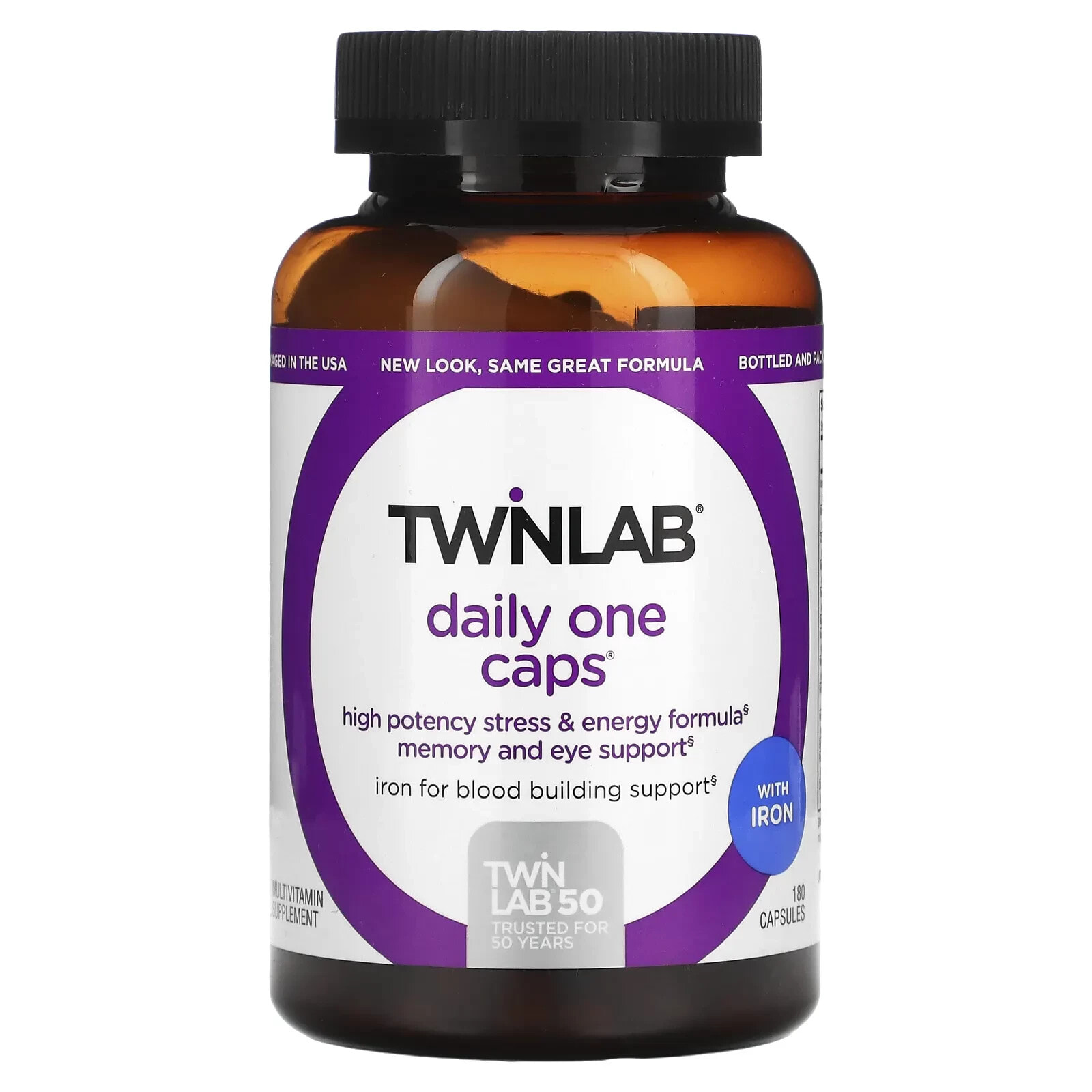 Twinlab, Daily One Caps, With Iron, 180 Capsules