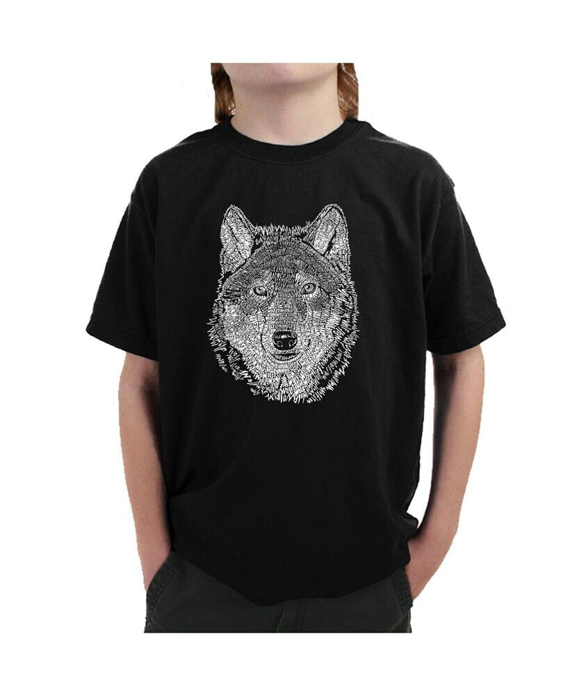 LA Pop Art big Boy's Word Art T-shirt - Wolf
