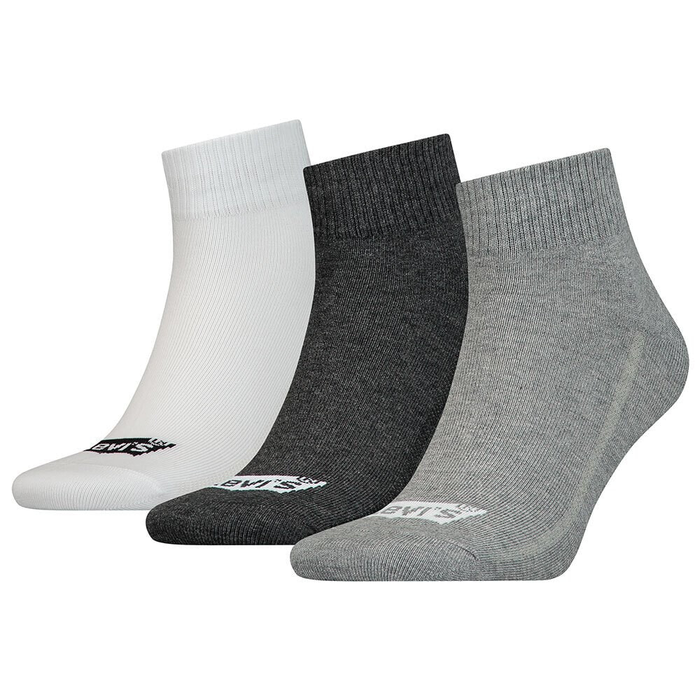 LEVI´S UNDERWEAR Batwing Logo Recycled Quarter short socks 3 pairs