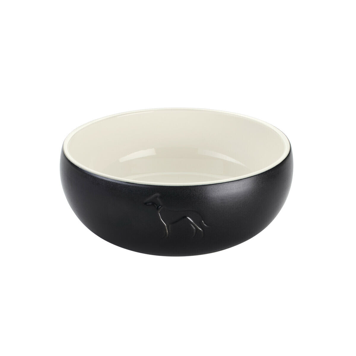 Dog Feeder Hunter Black Ceramic Silicone 310 ml Modern