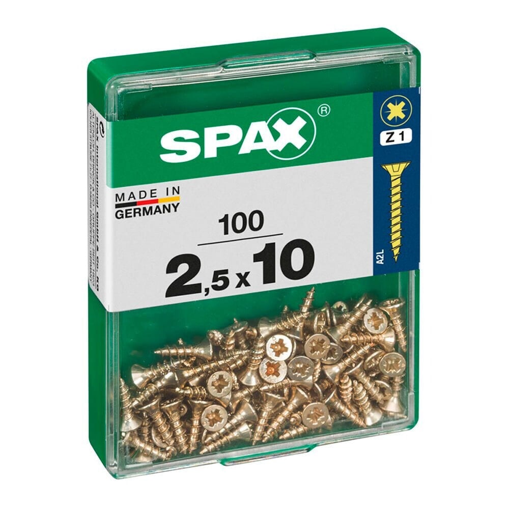 SPAX Yellox 2.5x10 mm Flat Head Wood Screw 100 Units