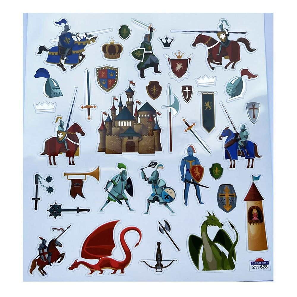 GLOBAL GIFT Classy Knights And Dragons Glitter Stickers