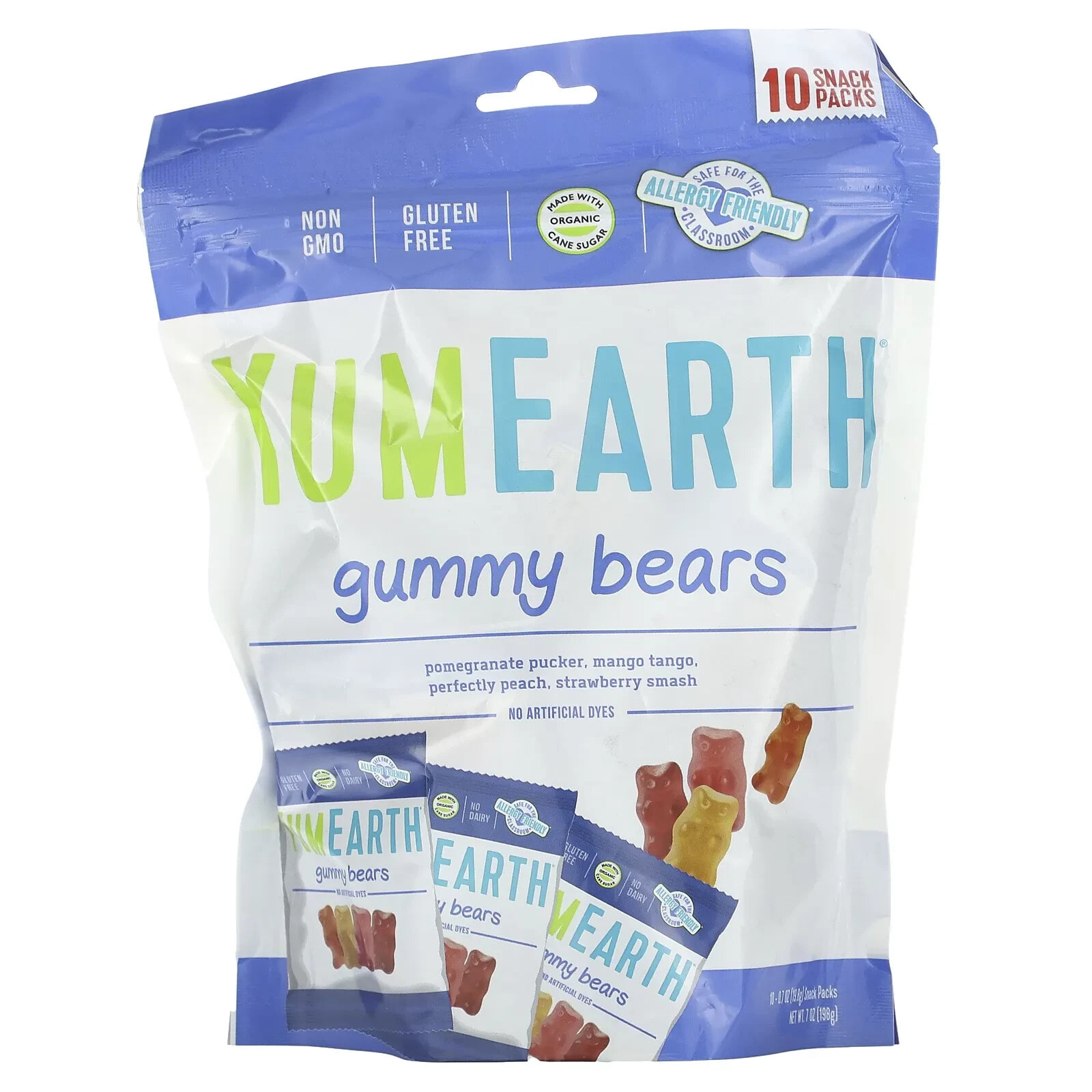 YumEarth, Жевательные медвежата, ассорти, 43 порционных упаковки, 19,8 г (0,7 унции) в каждой