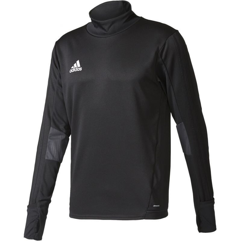 Мужской спортивный лонгслив с длинным рукавом черный с логотипом Adidas Tiro 17 M BK0292 training sweatshirt