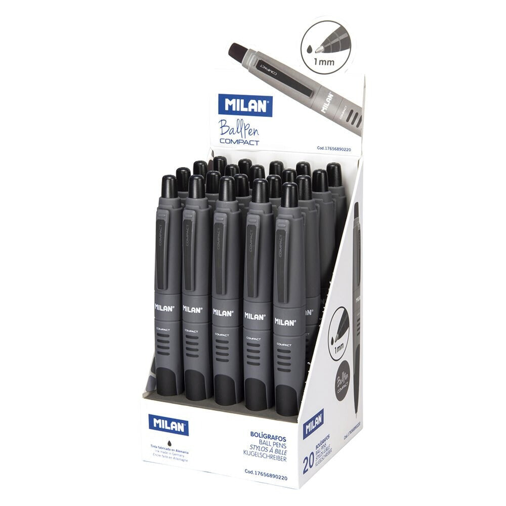 MILAN Display Box 20 Black Compact Pens