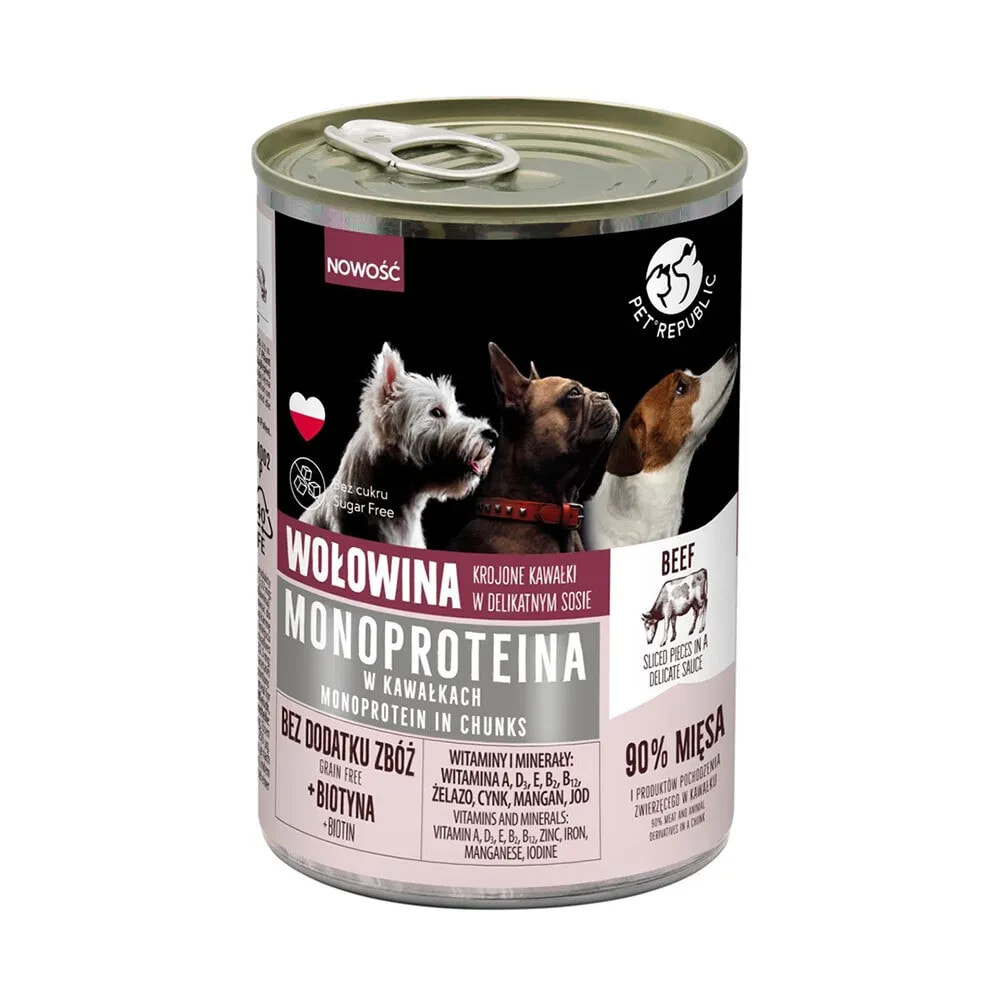 PET REPUBLIC Monoprotein beef wet dog food 400g