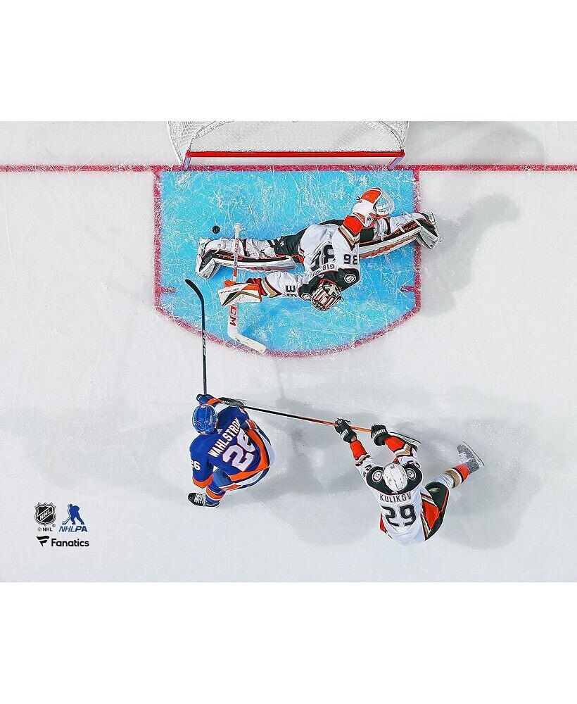Fanatics Authentic oliver Wahlstrom New York Islanders Unsigned Makes a Shot in Goal Photograph