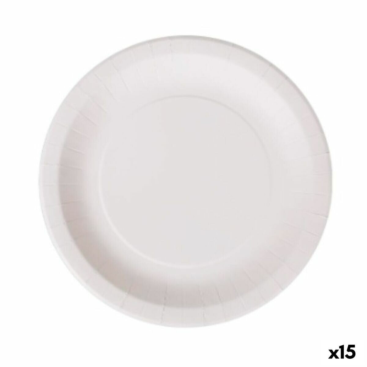 Plate set Algon Disposable White Cardboard 28 cm (15 Units)