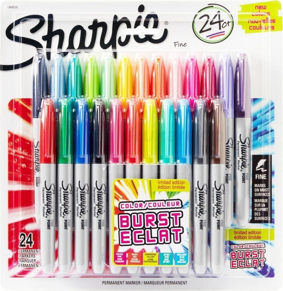 Набор фломастеров для рисования Sharpie Kup Przydasie Sharpie-zestaw markerów Fine Color Burst 24 szt