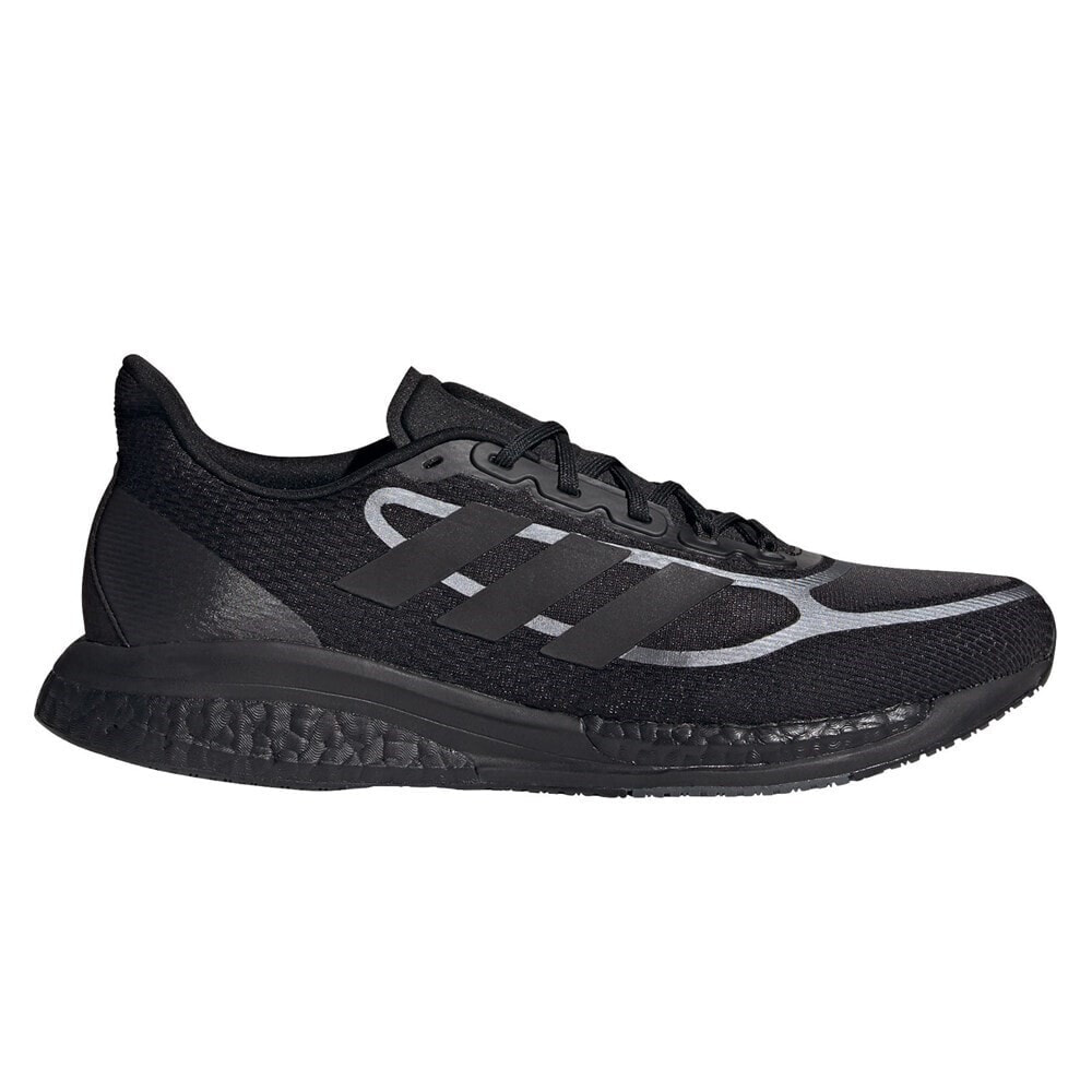 Мужские кроссовки спортивные для бега черные текстильные низкие Adidas Supernova