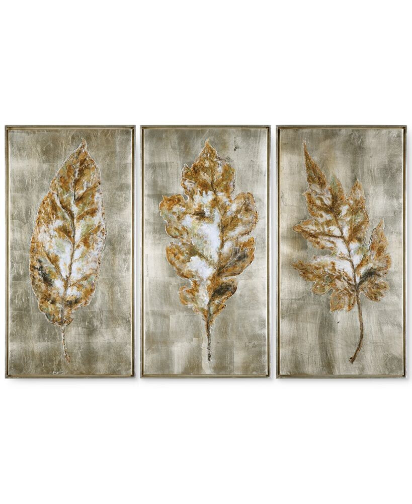 Uttermost champagne Leaves 3-Pc. Modern Wall Art