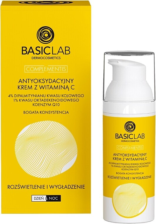 Antioxidative aufhellende und glättende Gesichtscreme mit Vitamin C - BasicLab Dermocosmetics Complementis