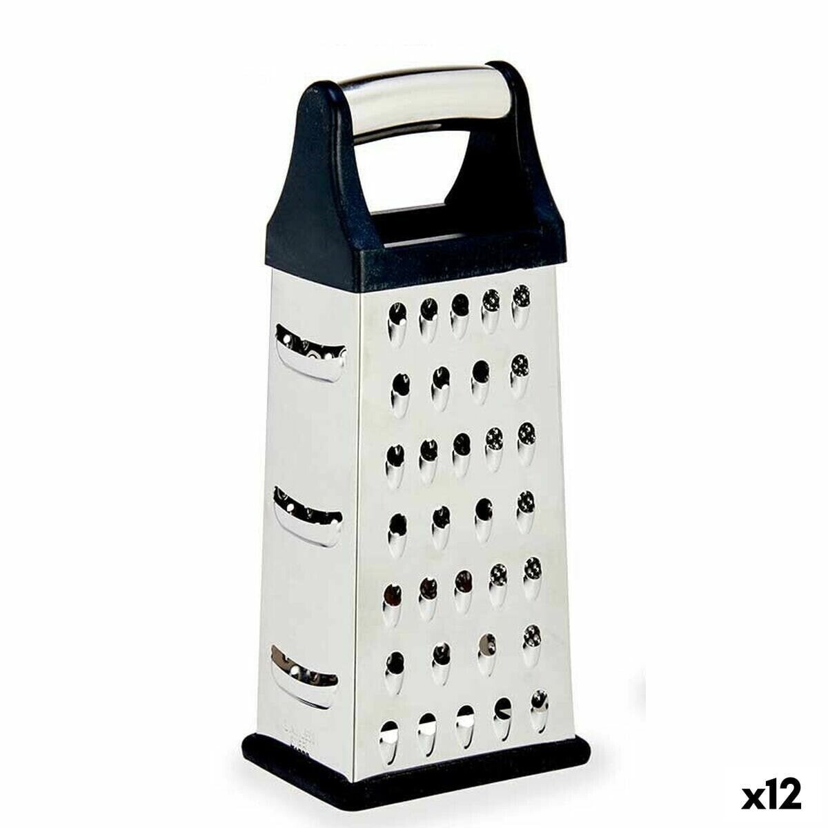 Grater Black Silver Stainless steel ABS TPR 9,5 x 21,5 x 6,7 cm (12 Units)