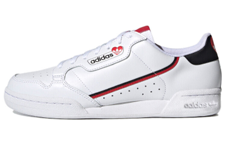 adidas originals Continental 80 爱心 情人节 低帮 板鞋 男女同款 白红黑 / Кроссовки Adidas originals Continental 80