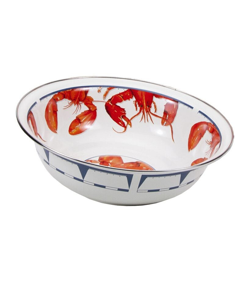 Golden Rabbit lobster Enamelware Serving Bowl