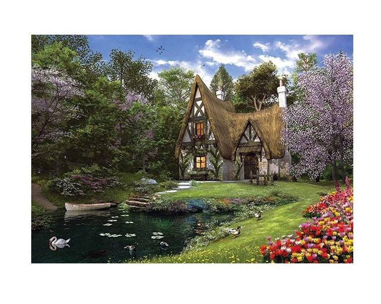 Puzzle Spring Lake Cottage 3000 Teile