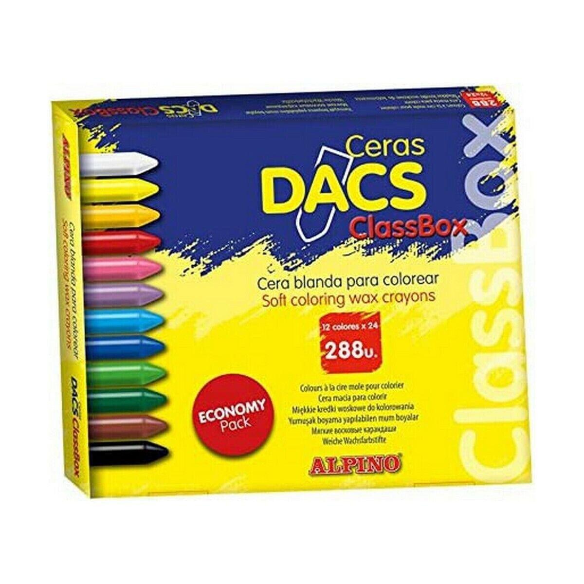 Coloured crayons Alpino Classbox 288 Units Box Multicolour