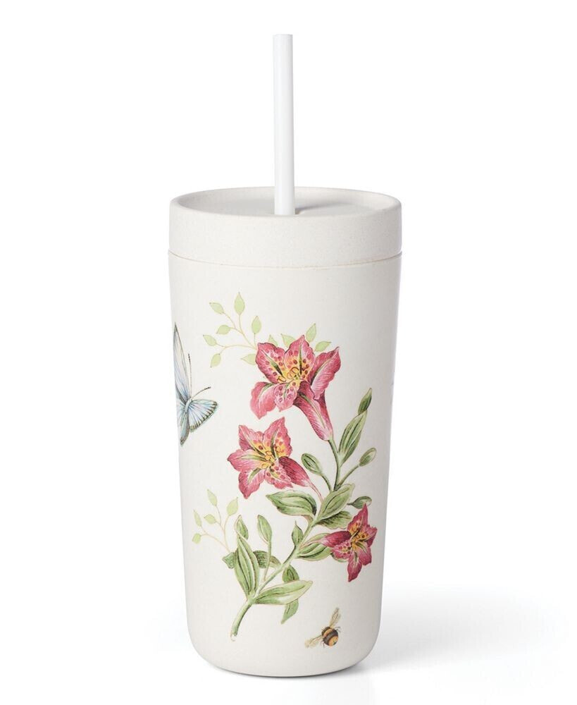 Lenox butterfly Meadow Tumbler with Straw