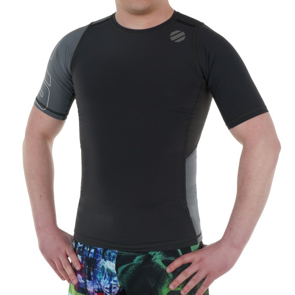 Мужская футболка спортивная черная серая для фитнеса Reebok Ufc Train SS Comp