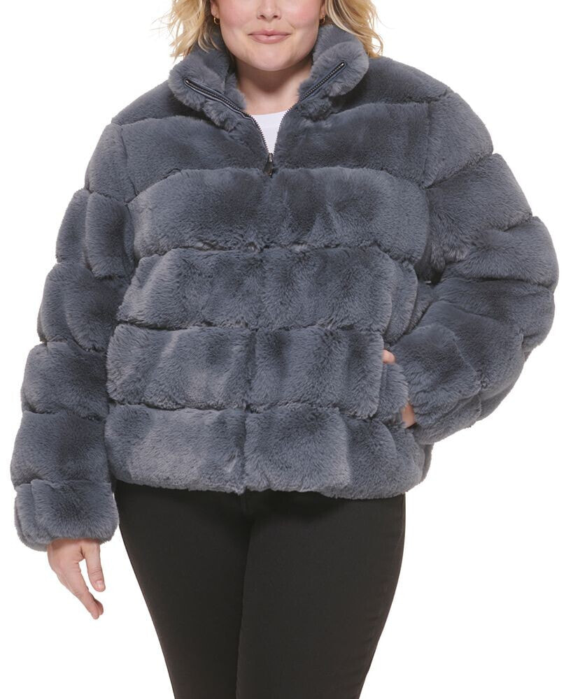Women's Plus Size Faux-Fur Coat