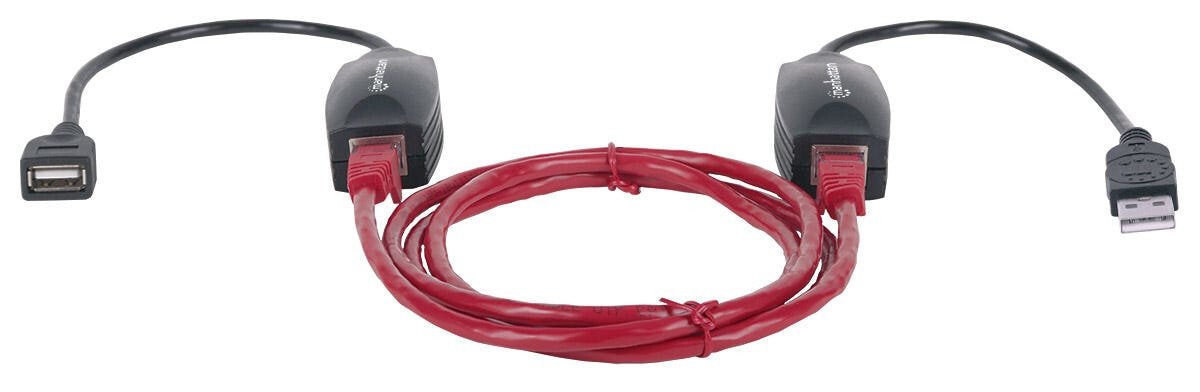 Manhattan 179300 кабельный разъем/переходник USB A & RJ-45 Черный