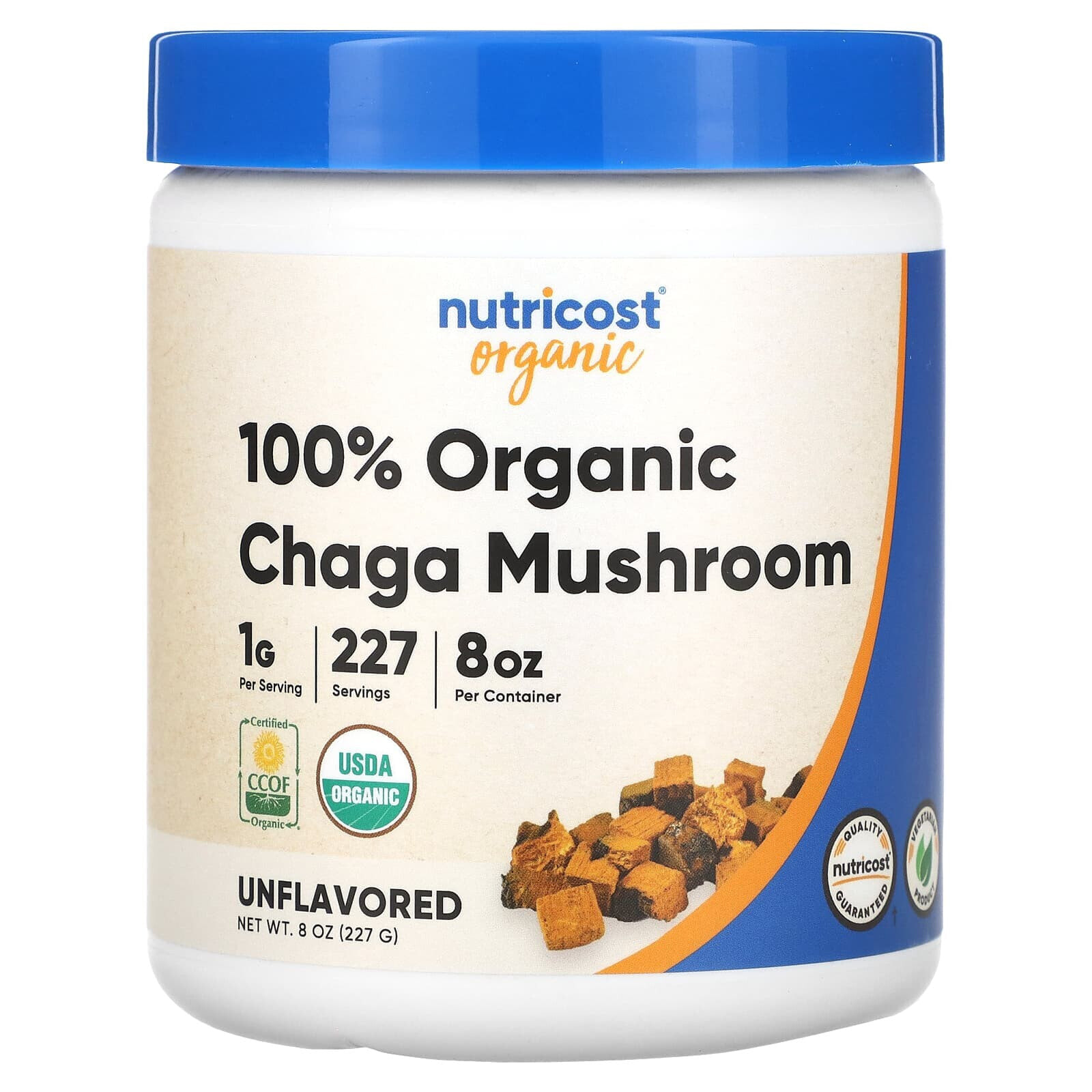 Nutricost, 100% органический гриб чага, без добавок, 227 г (8 унций)