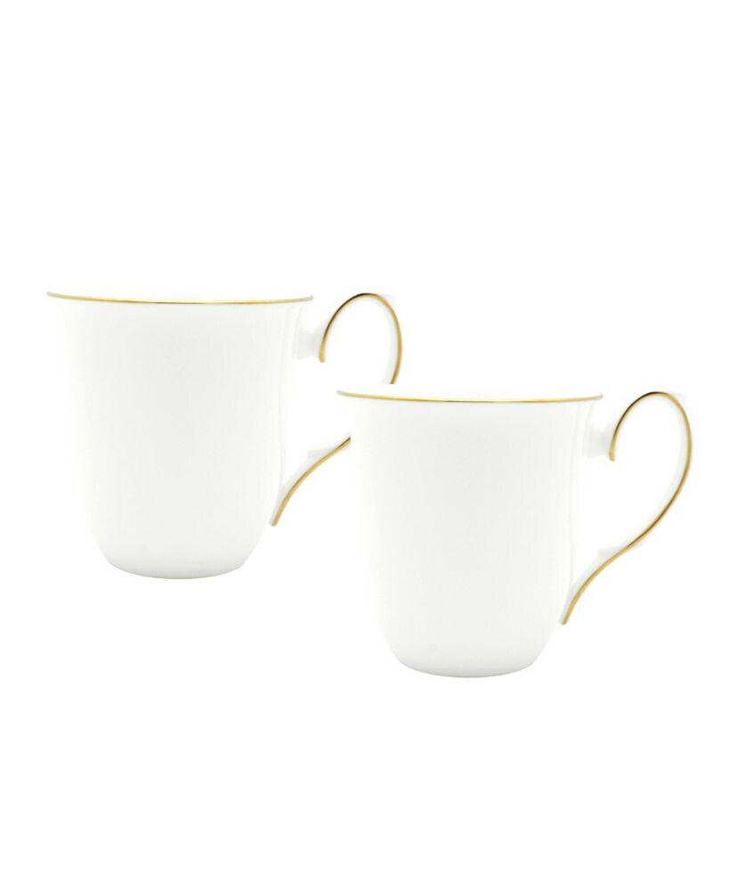 Twig New York amelie Brushed Gold Rim Mugs - Set of 2