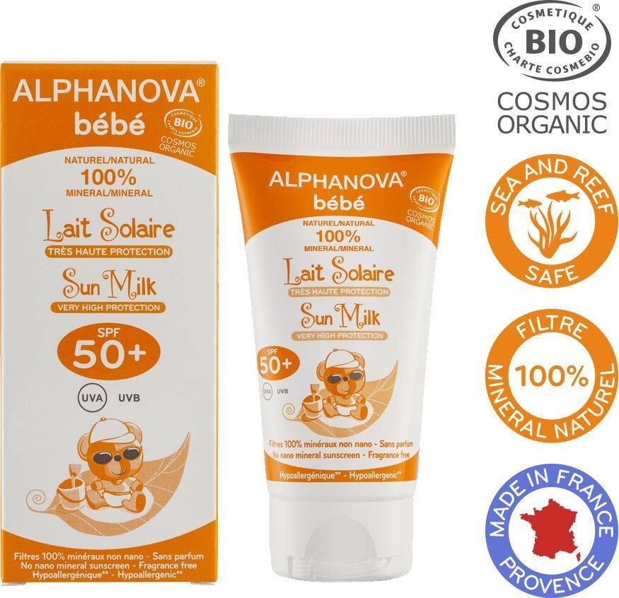 Alphanova Bebe Sunscreen Cream with a high filter SPF 50+ 50g