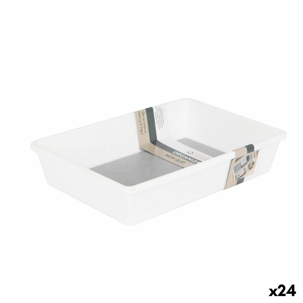 Drawer Organizer Confortime Non-slip base White 24,5 x 17 x 5 cm (24 Units)