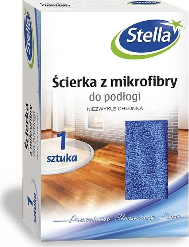 Тряпка, щетка или губка Stella Ścierka z mikrofibry STELLA, do podłogi, dwustronna, 1 szt., niebieski