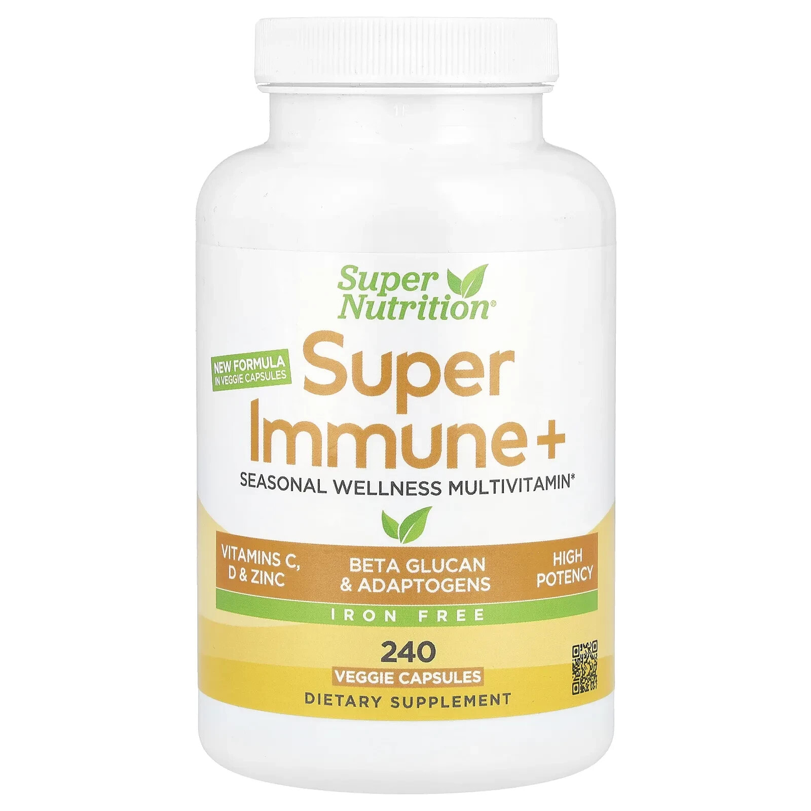 Super Immune+ Multivitamin, Iron Free, 240 Veggie Capsules