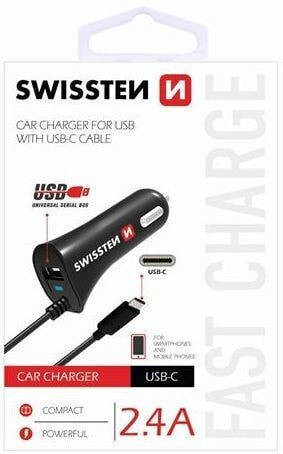 Ładowarka Swissten Jednoczęściowa 1x USB-A 2.4 A (20111500)