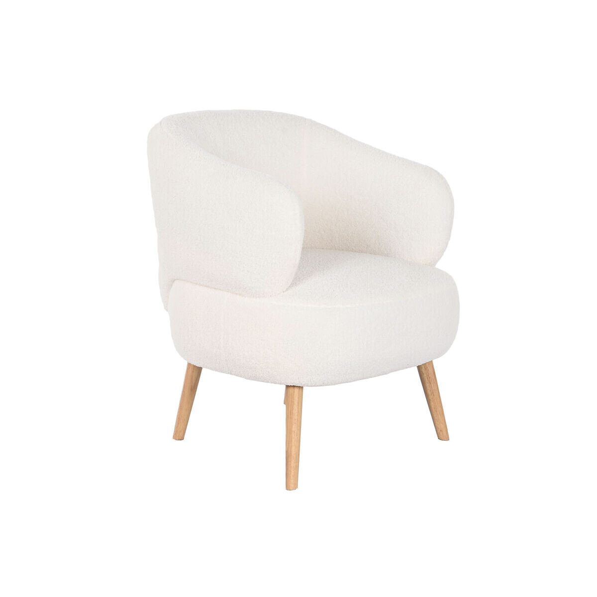 Armchair DKD Home Decor White Natural Wood 70 x 70 x 80 cm