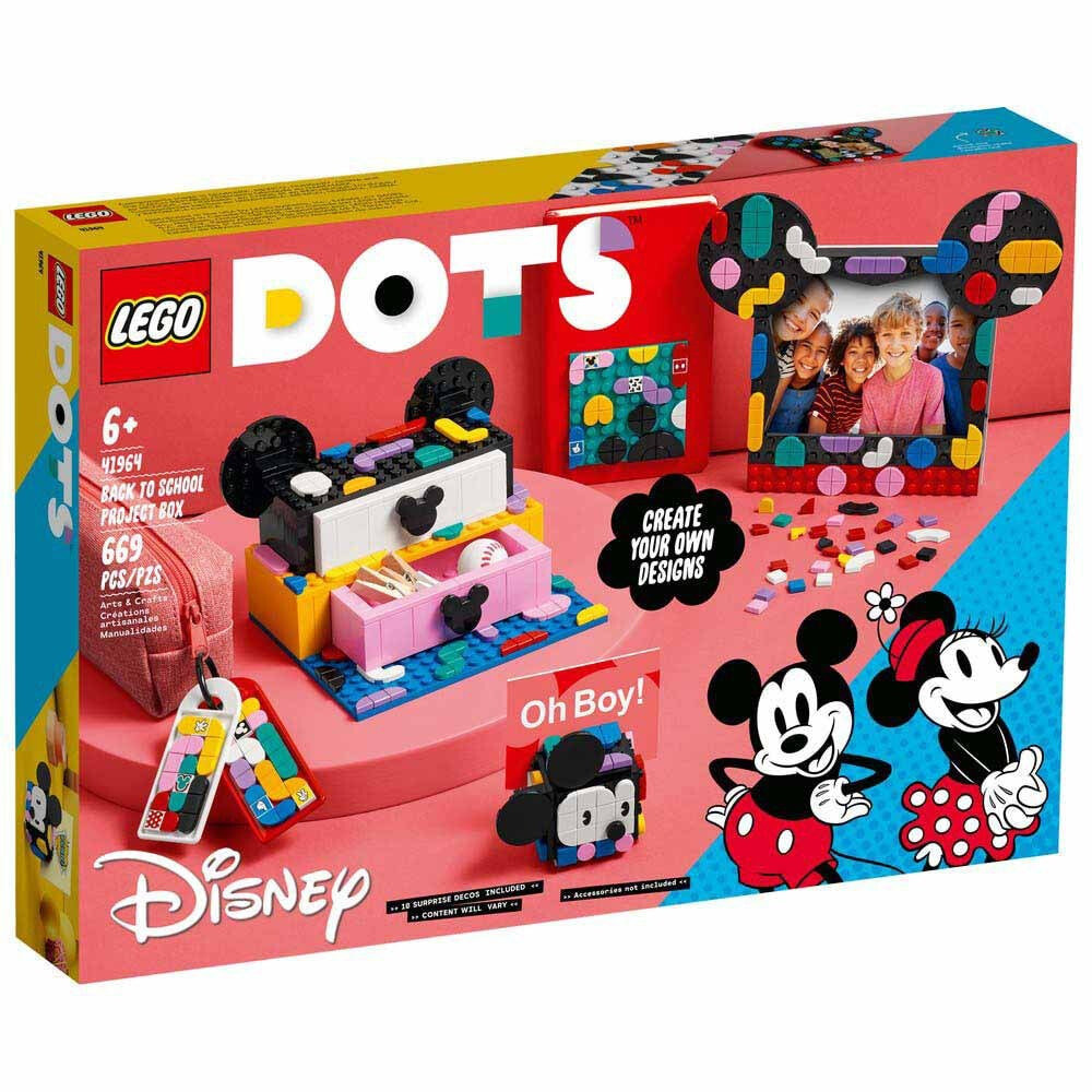 Конструктор LEGO Dots Коробка «Снова в школу» с Микки и Минни Маусами 41964